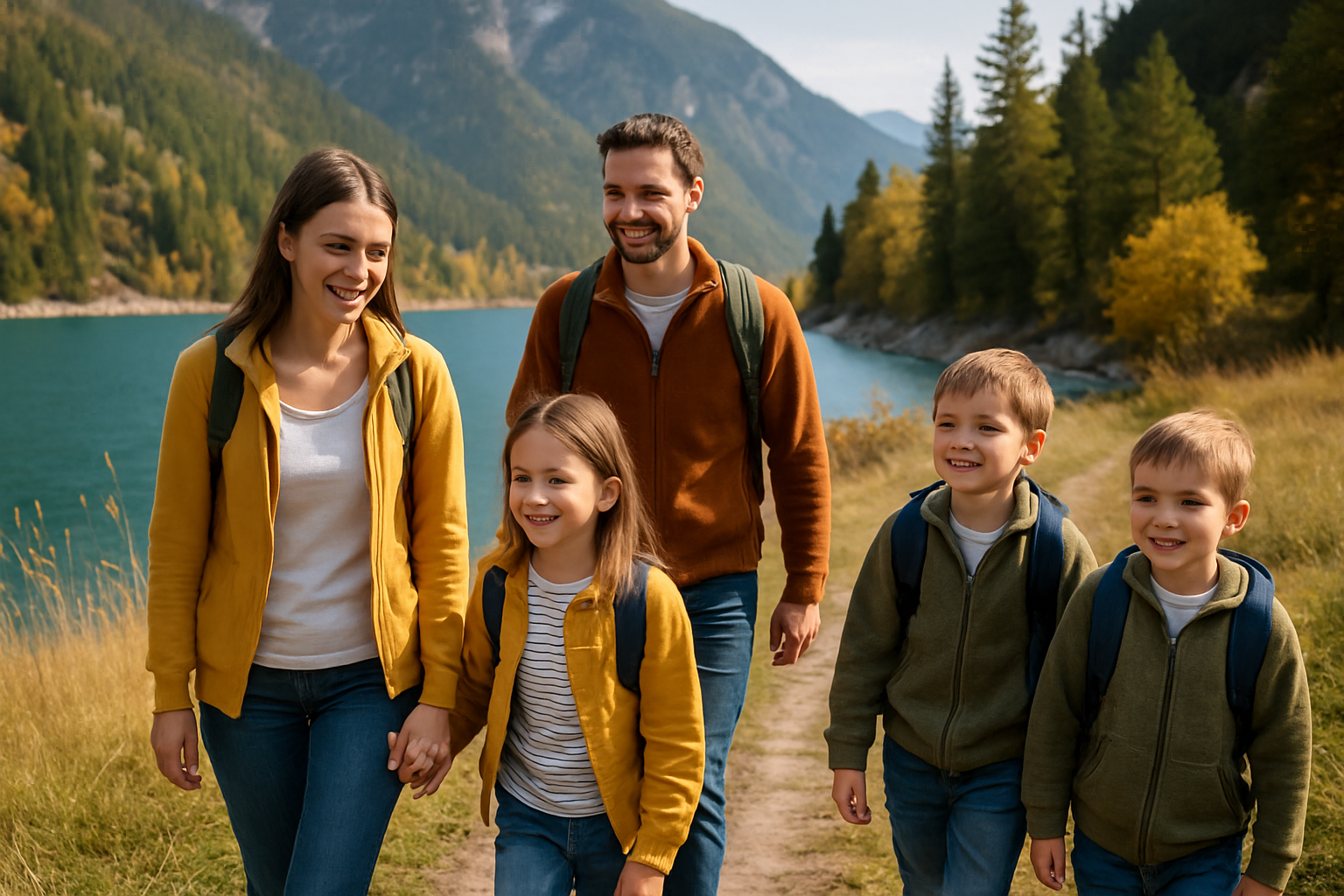 Горы и треккинг — турист на фоне высоких заснеженных гор